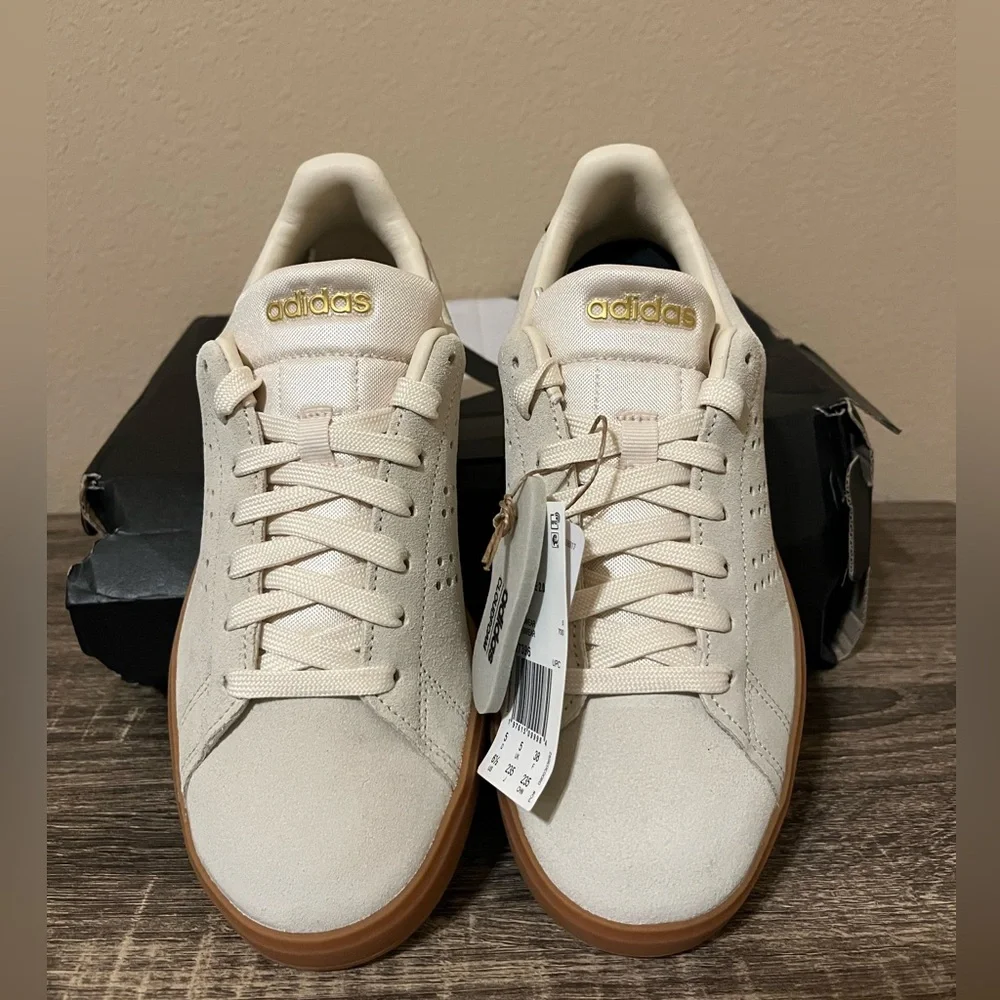 NWT Adidas CloudFoam Cream & Leopard Sneakers - Picture 4 of 6